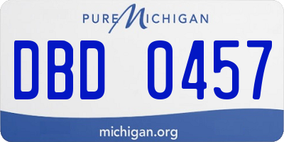 MI license plate DBD0457