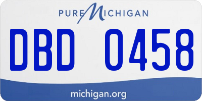 MI license plate DBD0458