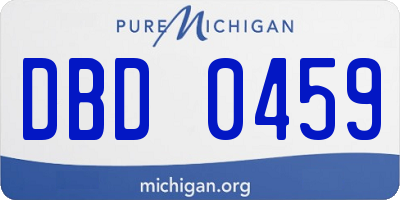 MI license plate DBD0459