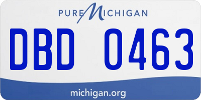 MI license plate DBD0463