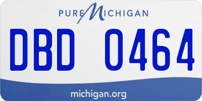 MI license plate DBD0464