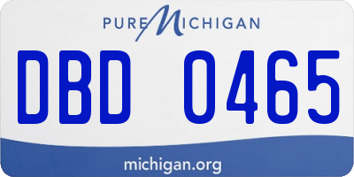 MI license plate DBD0465