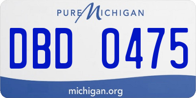 MI license plate DBD0475