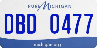 MI license plate DBD0477