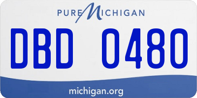 MI license plate DBD0480