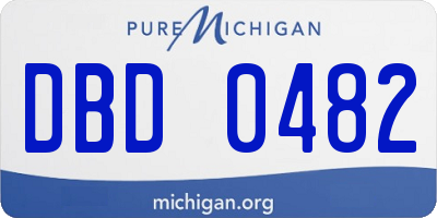 MI license plate DBD0482