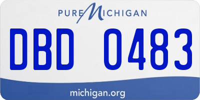 MI license plate DBD0483
