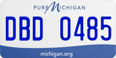 MI license plate DBD0485