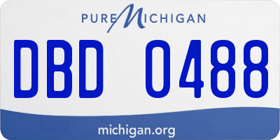 MI license plate DBD0488