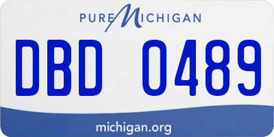MI license plate DBD0489