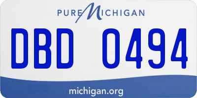 MI license plate DBD0494