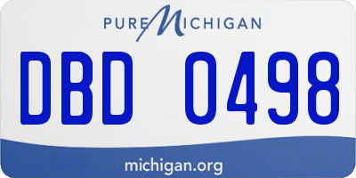 MI license plate DBD0498