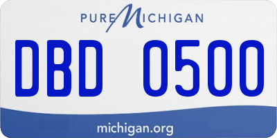 MI license plate DBD0500