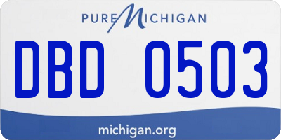 MI license plate DBD0503