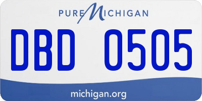MI license plate DBD0505