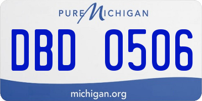 MI license plate DBD0506