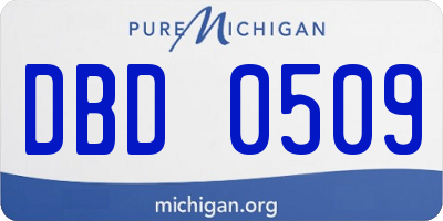 MI license plate DBD0509