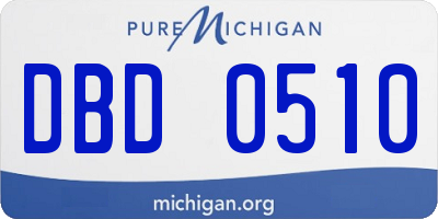 MI license plate DBD0510