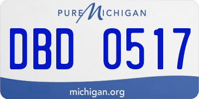 MI license plate DBD0517