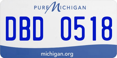 MI license plate DBD0518