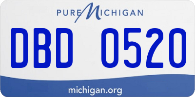 MI license plate DBD0520