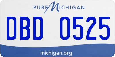 MI license plate DBD0525