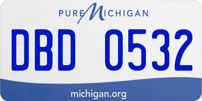 MI license plate DBD0532