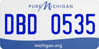 MI license plate DBD0535
