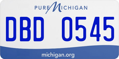 MI license plate DBD0545