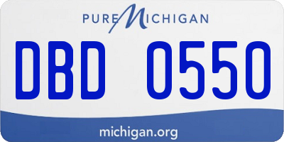 MI license plate DBD0550