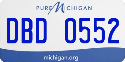 MI license plate DBD0552