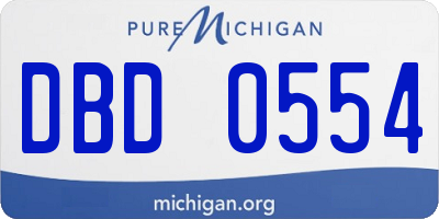 MI license plate DBD0554