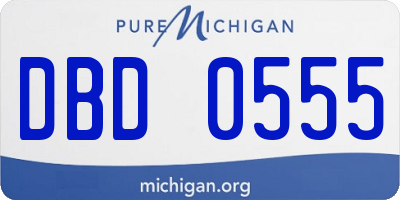 MI license plate DBD0555