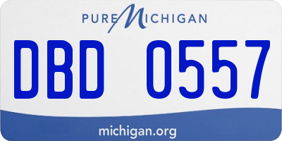 MI license plate DBD0557