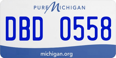MI license plate DBD0558