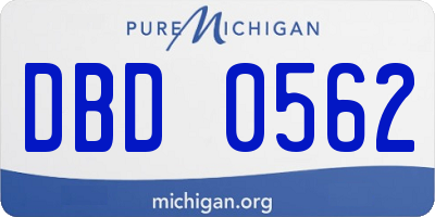 MI license plate DBD0562