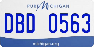 MI license plate DBD0563