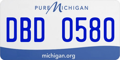 MI license plate DBD0580