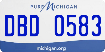MI license plate DBD0583
