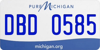 MI license plate DBD0585