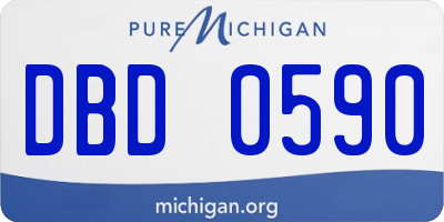 MI license plate DBD0590