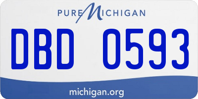 MI license plate DBD0593