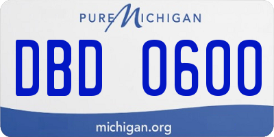 MI license plate DBD0600