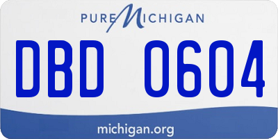 MI license plate DBD0604