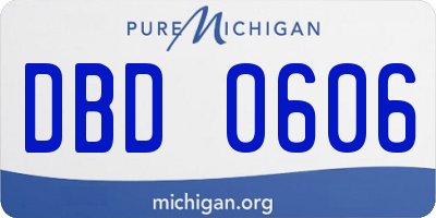 MI license plate DBD0606