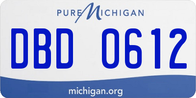 MI license plate DBD0612