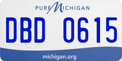 MI license plate DBD0615