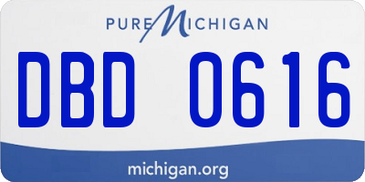 MI license plate DBD0616