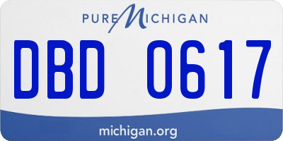 MI license plate DBD0617