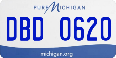 MI license plate DBD0620